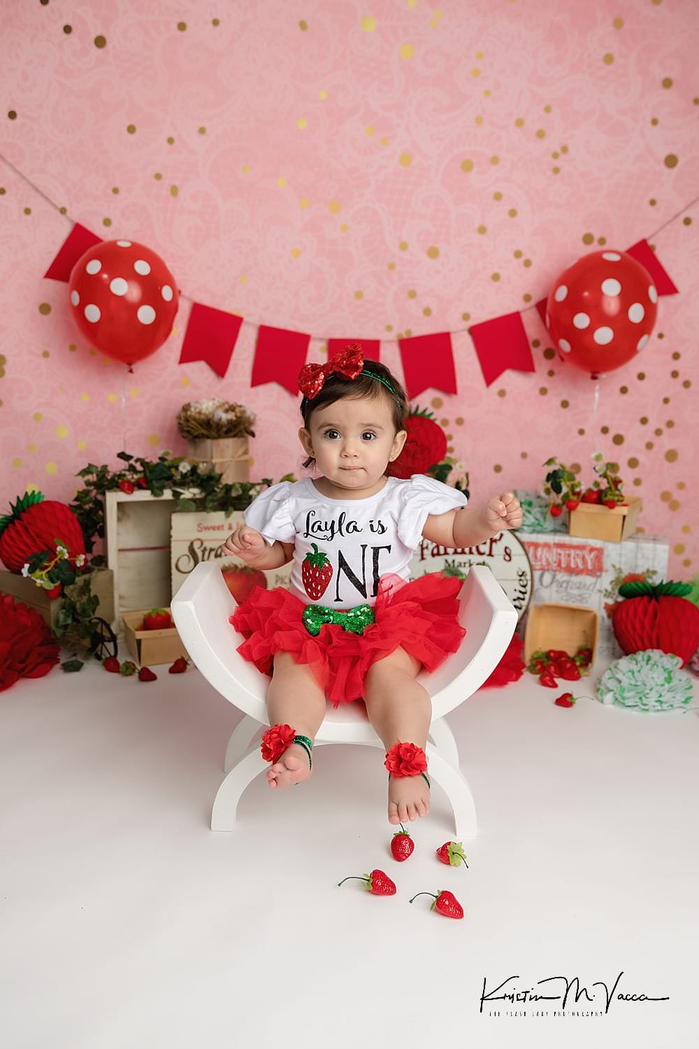 strawberry first birthday outfit