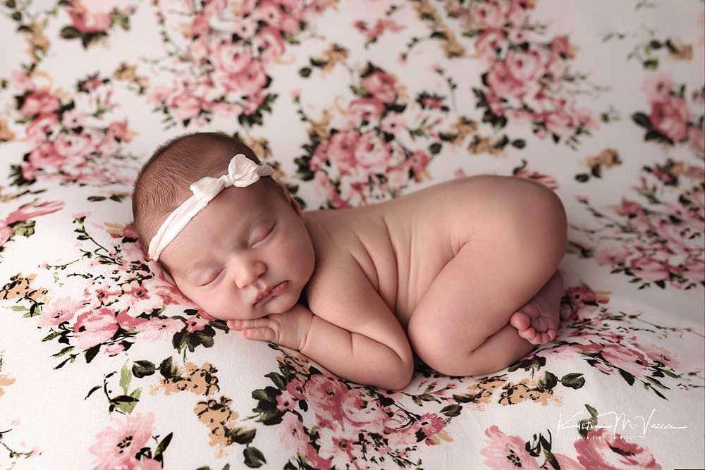 Pink & sage newborn photos by The Flash Lady Photography