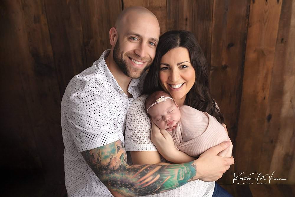 Pink & sage newborn photos by The Flash Lady Photography