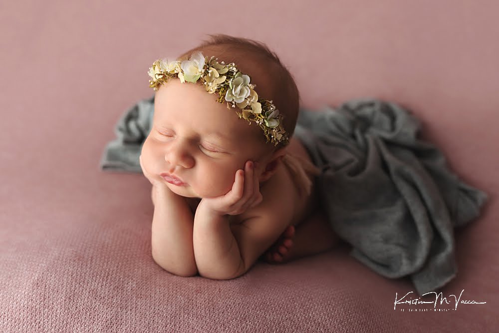 Pink & Sage newborn photos by The Flash Lady Photography