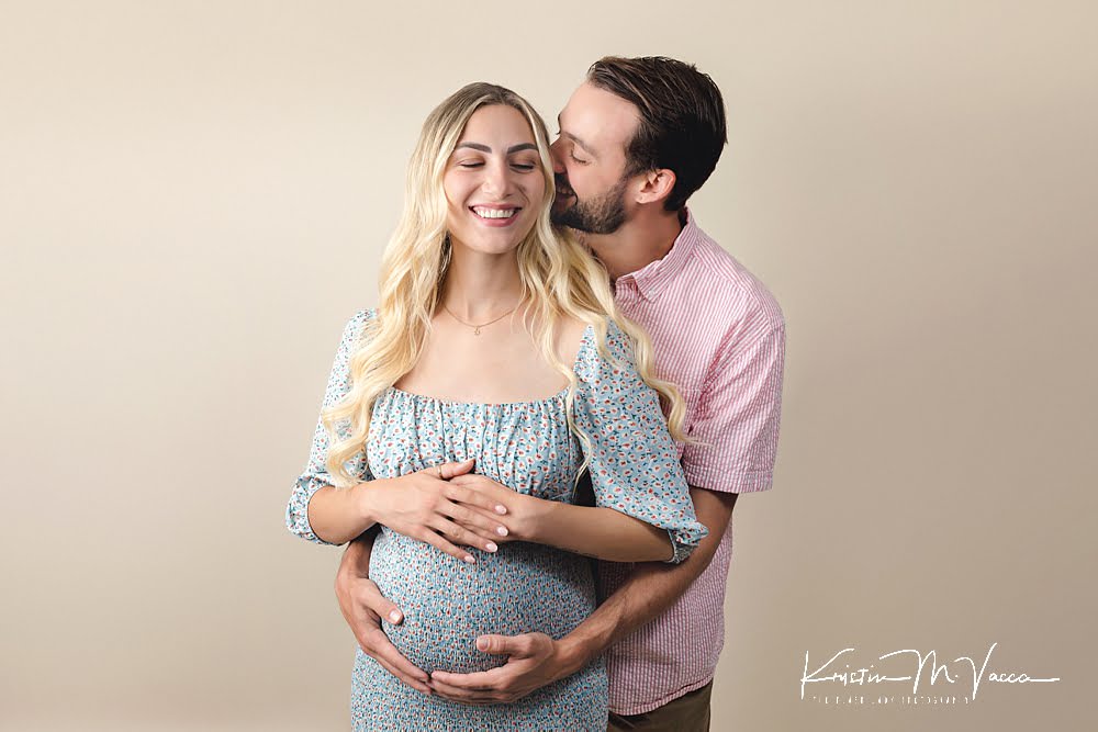 Studio couple maternity photos by The Flash Lady Photography